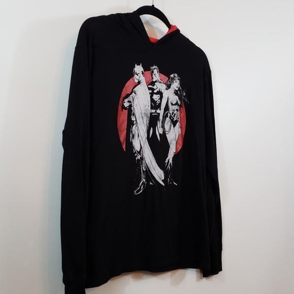 🛍 Justice league men's long sleeve hooded shirt - Picture 2 of 4